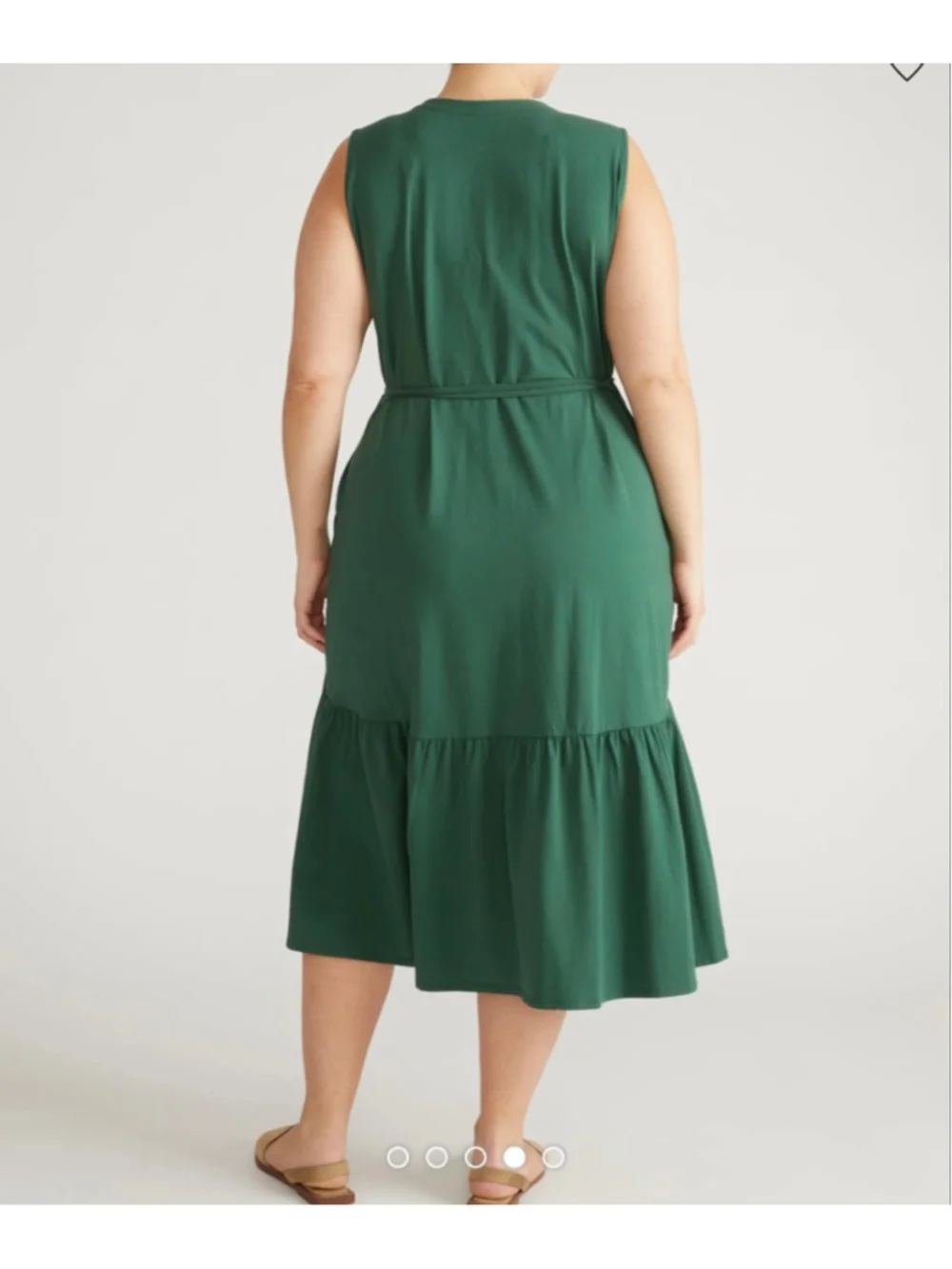 NEW with tags Universal Standard Tiered Twirl Wrap Dress Green Conifer L (22-24) - Picture 4 of 11